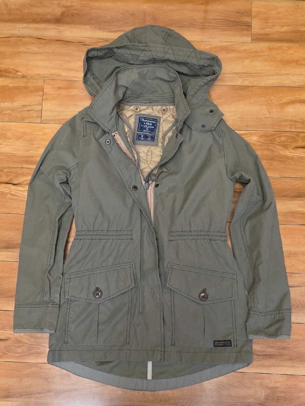 Abercrombie & Fitch Military Field Utility Hooded Jacket Green Size XS